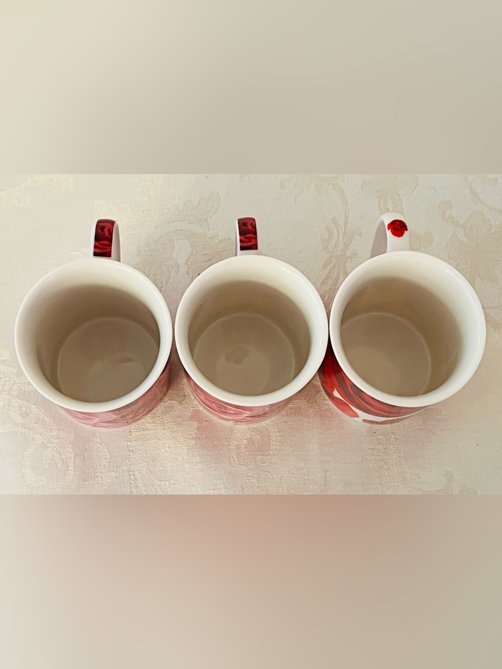 Rose Print Latte Mug Set Pink Floral Cottagecore Tea Coffee Cups NWOB - Picture 5 of 16